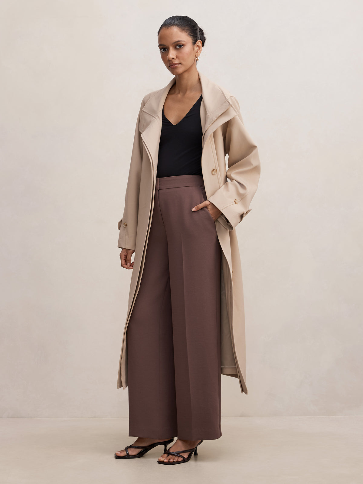Florence Petite Funnel Neck Trench