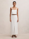 Sara Petite Tailored Column Midi Dress