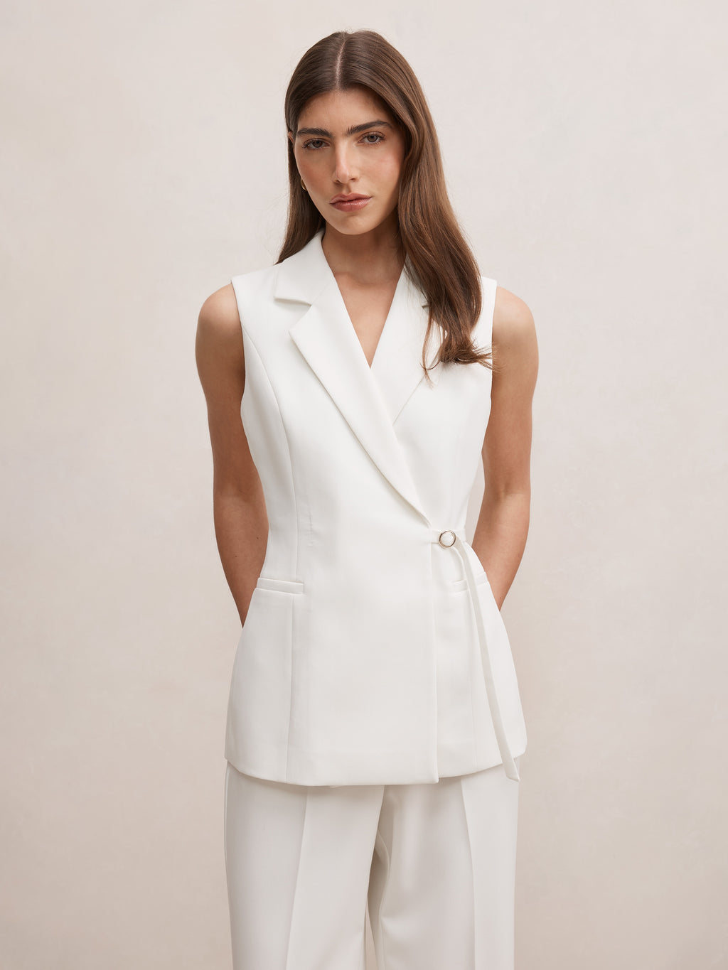 Ella Tie Sleeveless Blazer