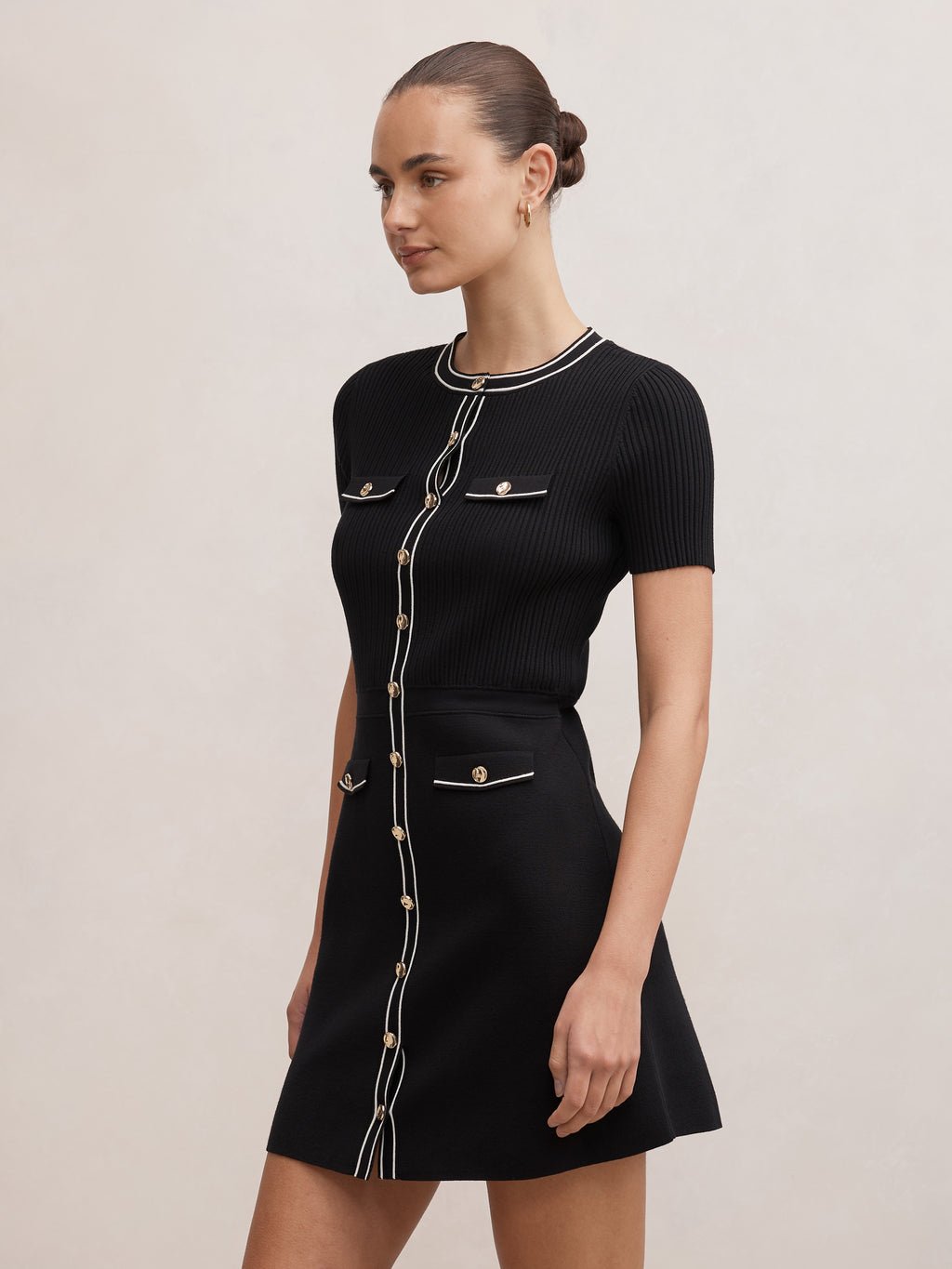 Isobella Tipped Knit Mini Dress
