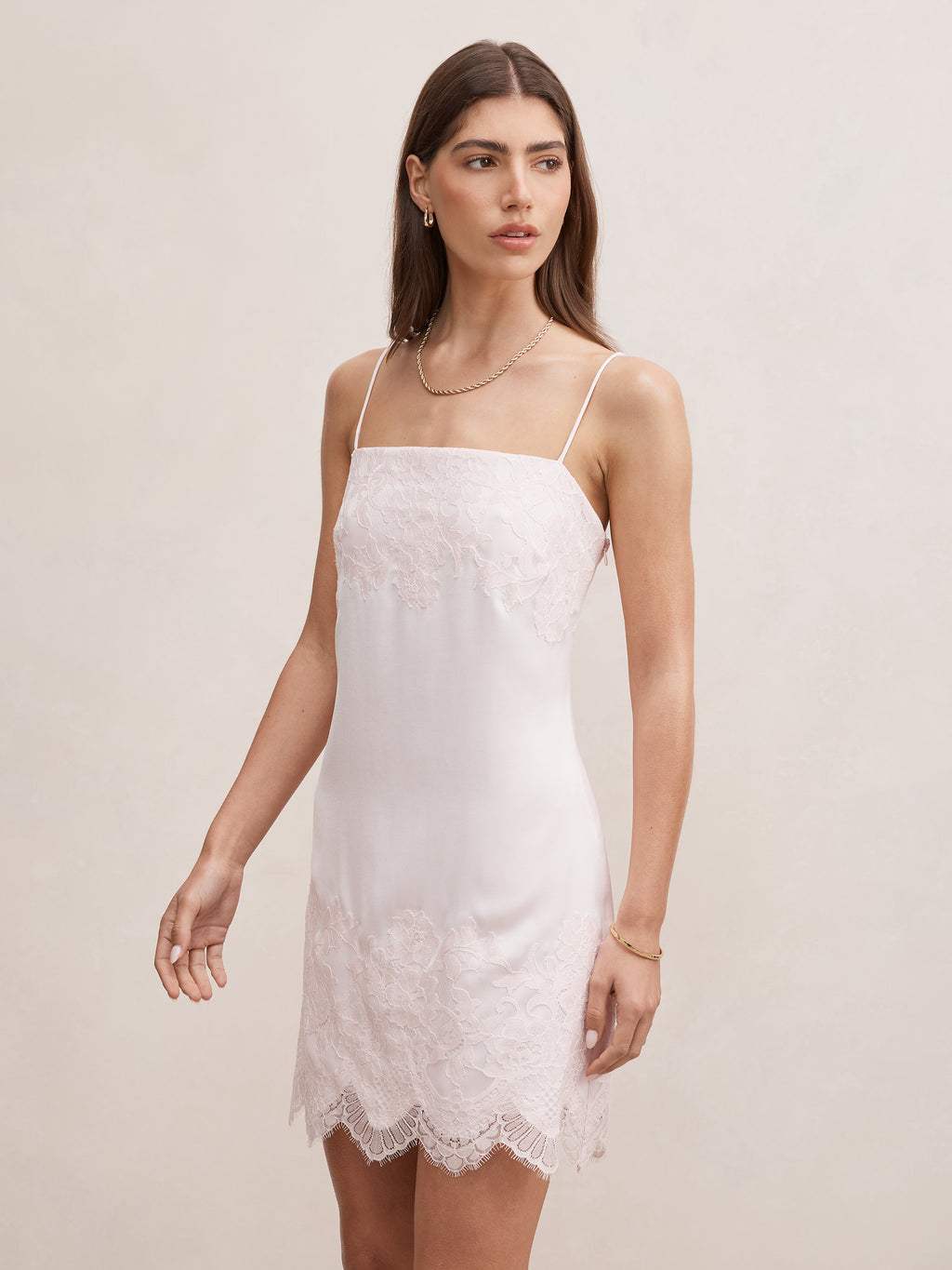Haven Lace Trim Mini Dress
