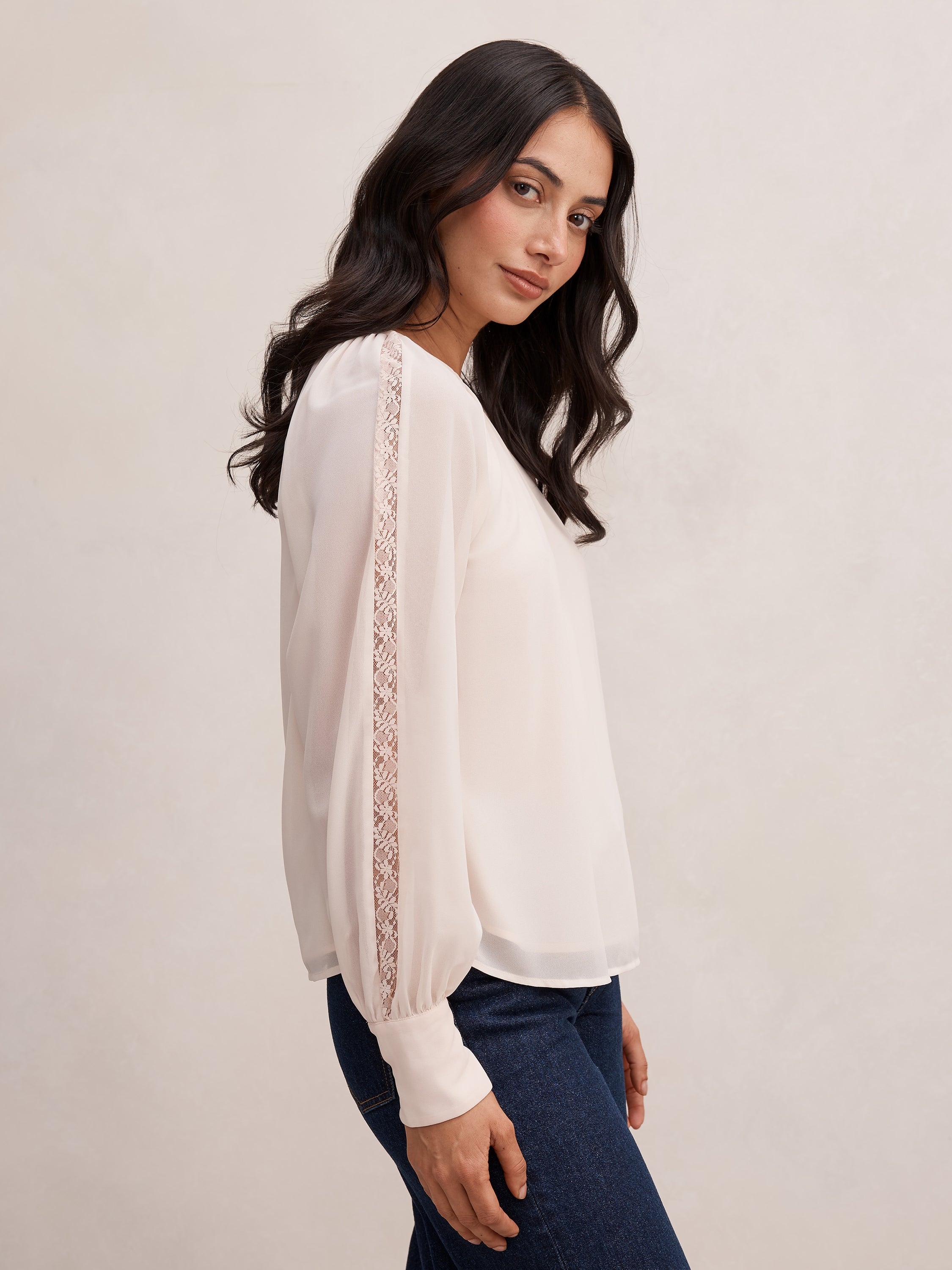 Kimberley Lace Trim Blouse