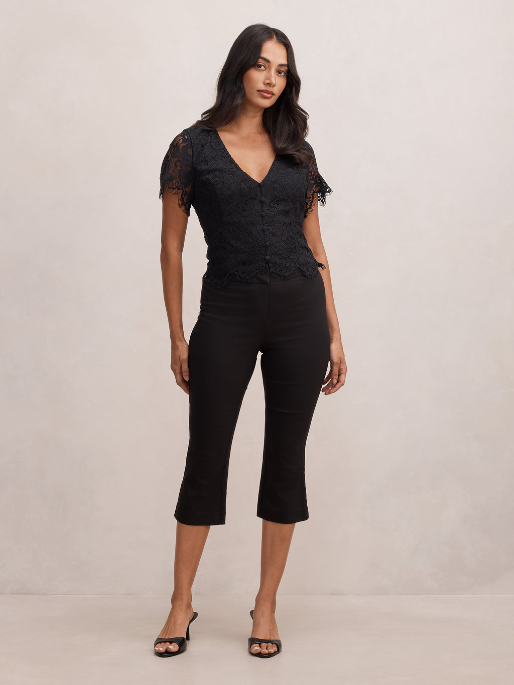 Vienna Lace V Neck Top