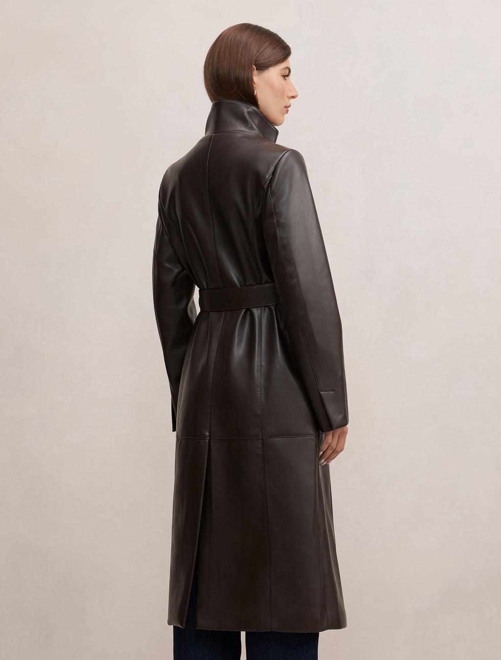 Bonnie PU Funnel Trench Coat
