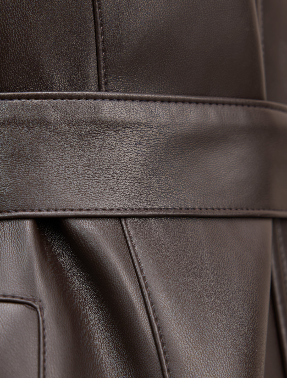 Bonnie PU Funnel Trench Coat
