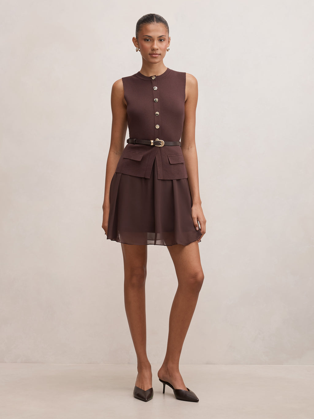 Belle Woven Mix Mini dress