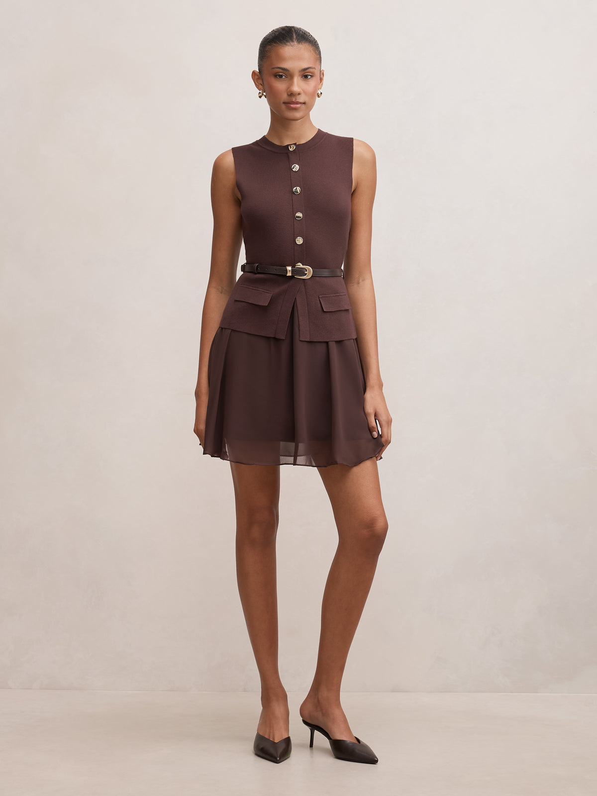 Belle Woven Mix Mini dress