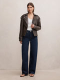 Brooklyn PU Belted Biker Jacket