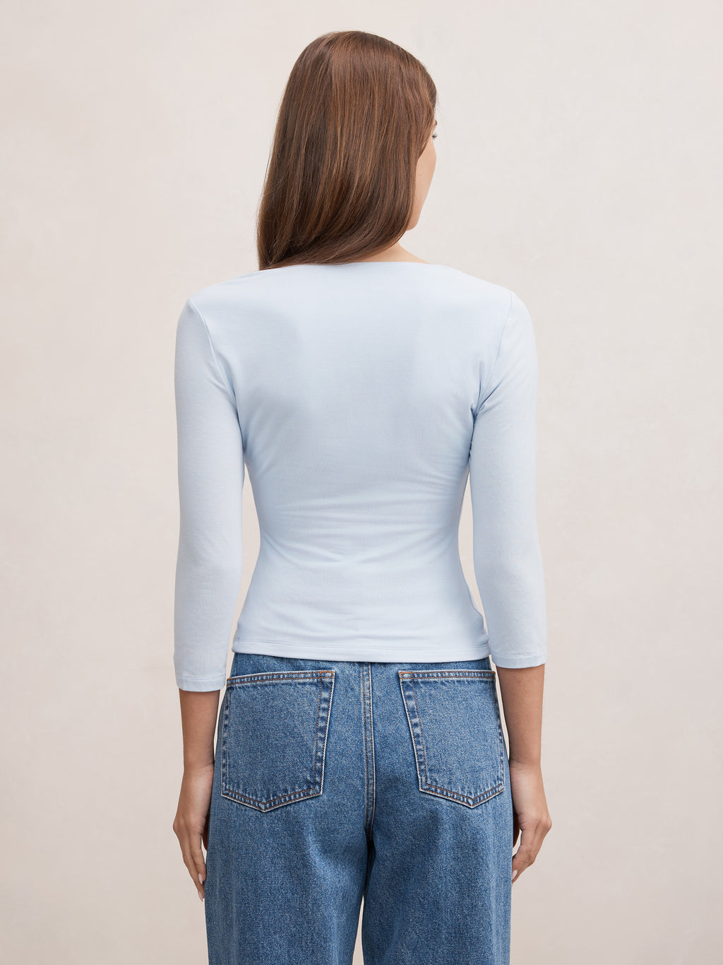 Tia V Neck 3/4 Sleeve Top