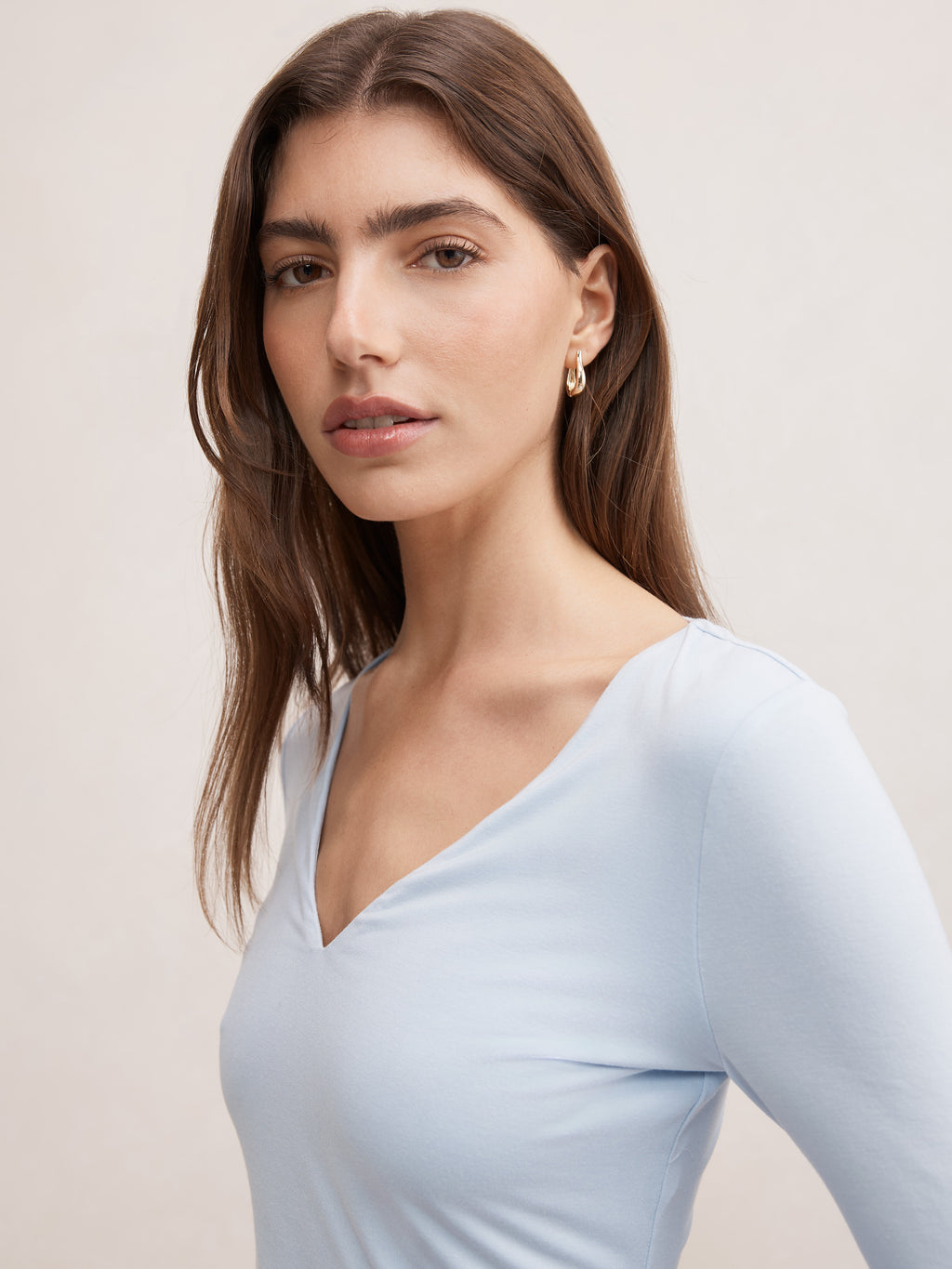 Tia V Neck 3/4 Sleeve Top