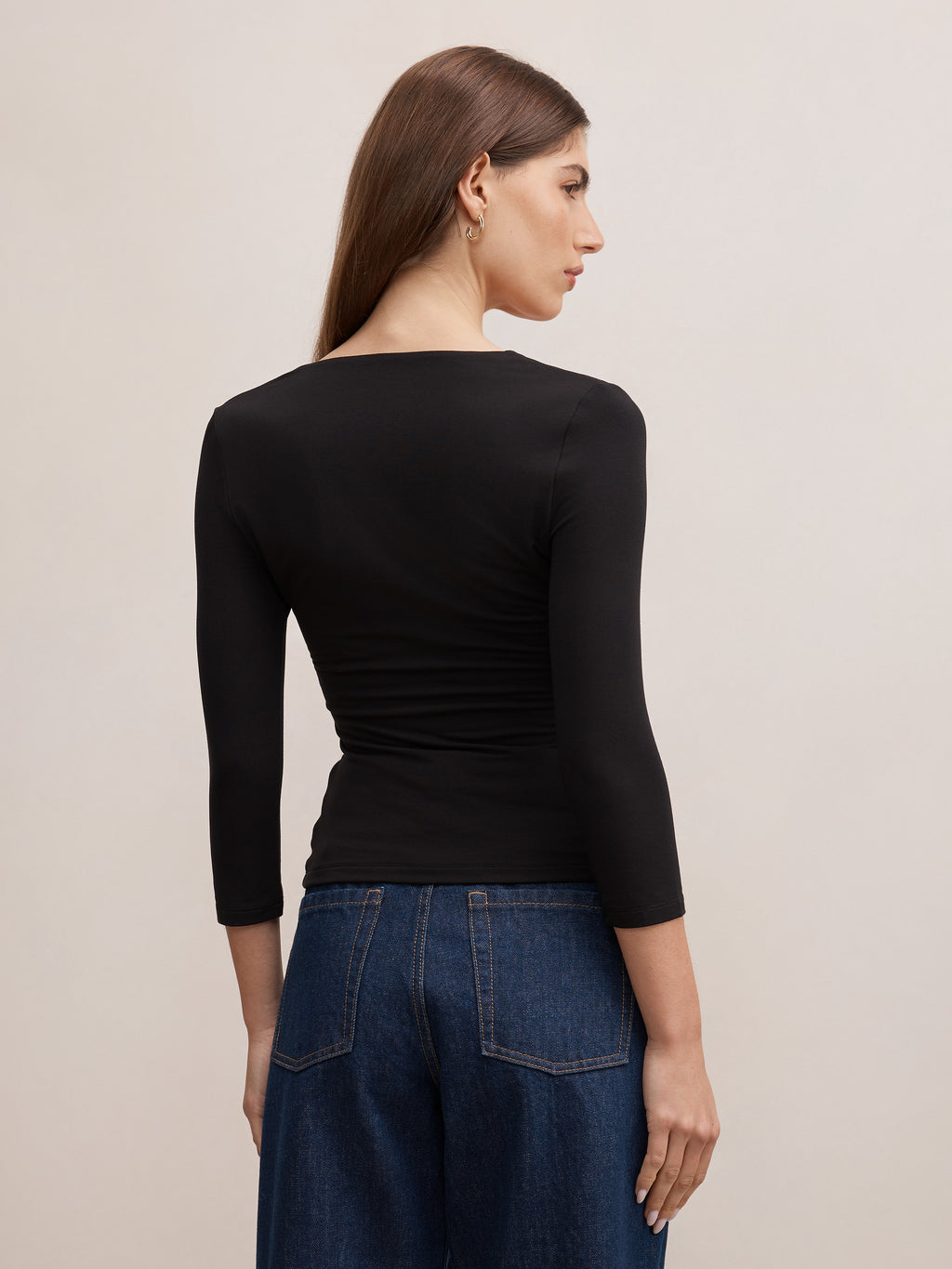 Tia V Neck 3/4 Sleeve Top