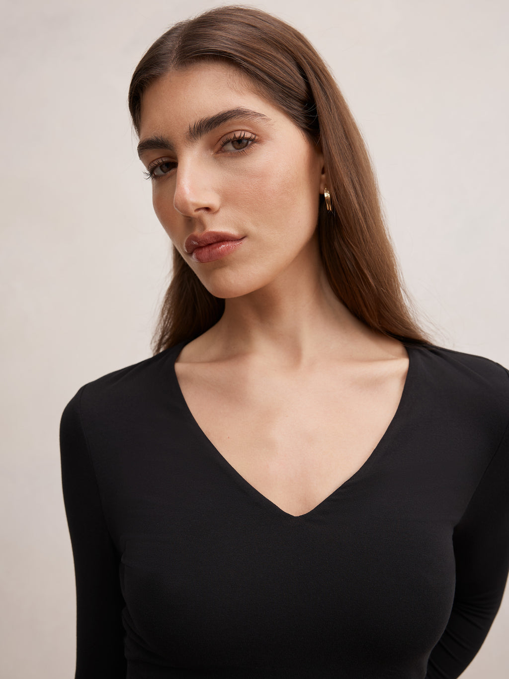 Tia V Neck 3/4 Sleeve Top