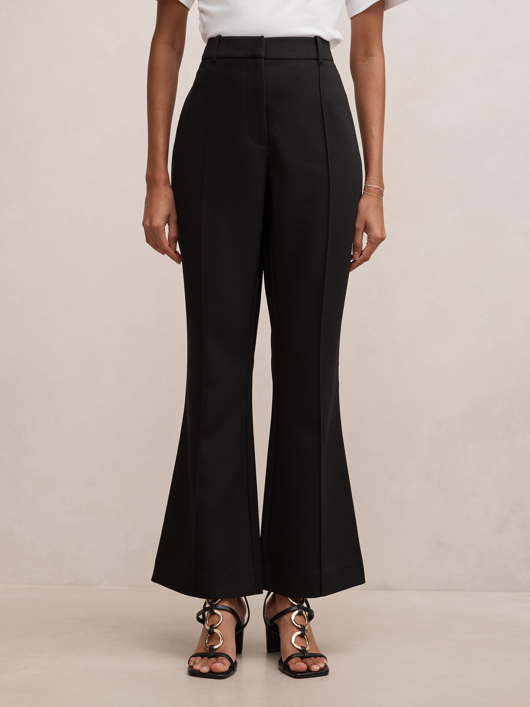 Melanie Petite Pintuck Flare Pant
