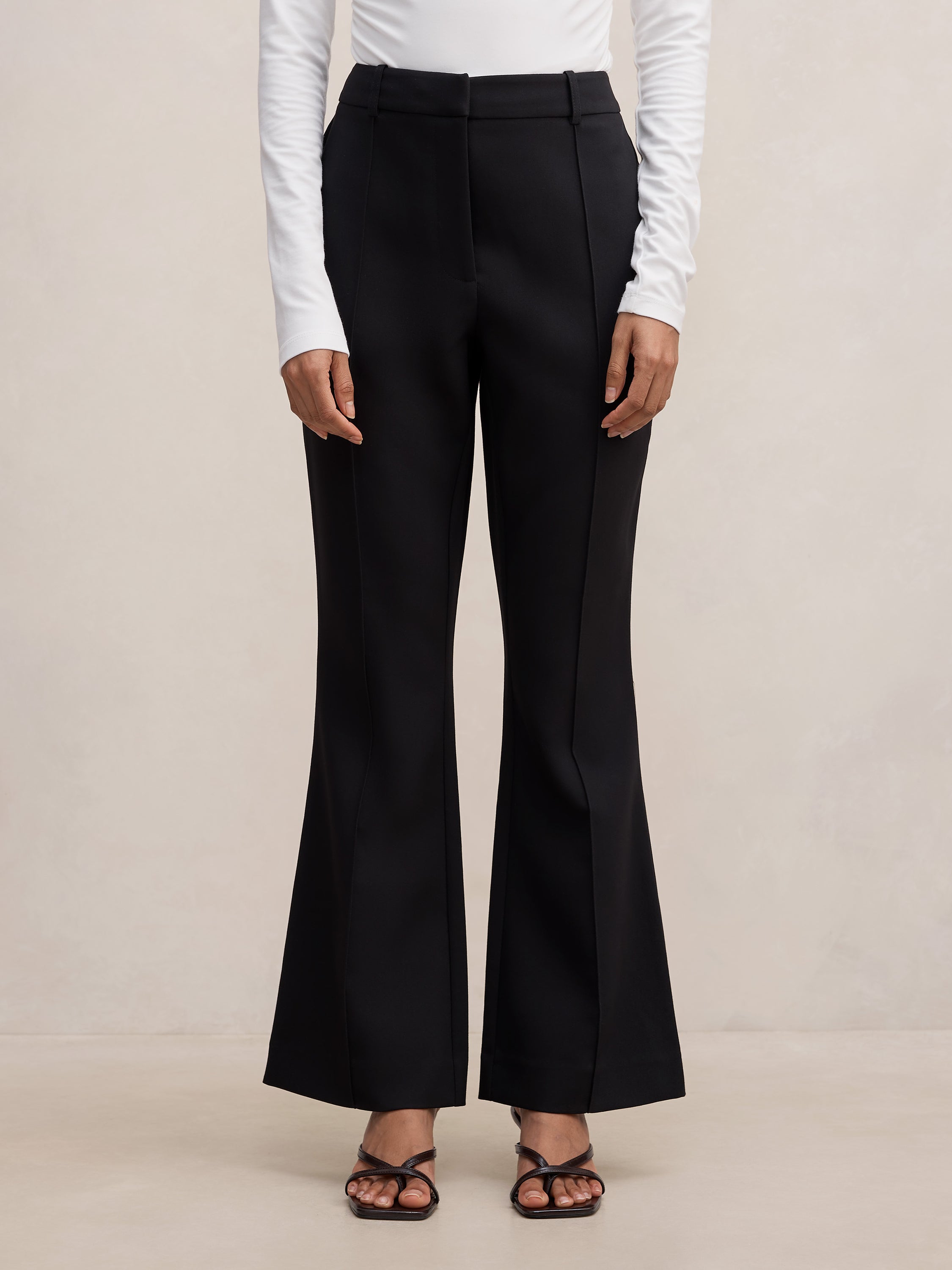 Melanie Petite Pintuck Flare Pant