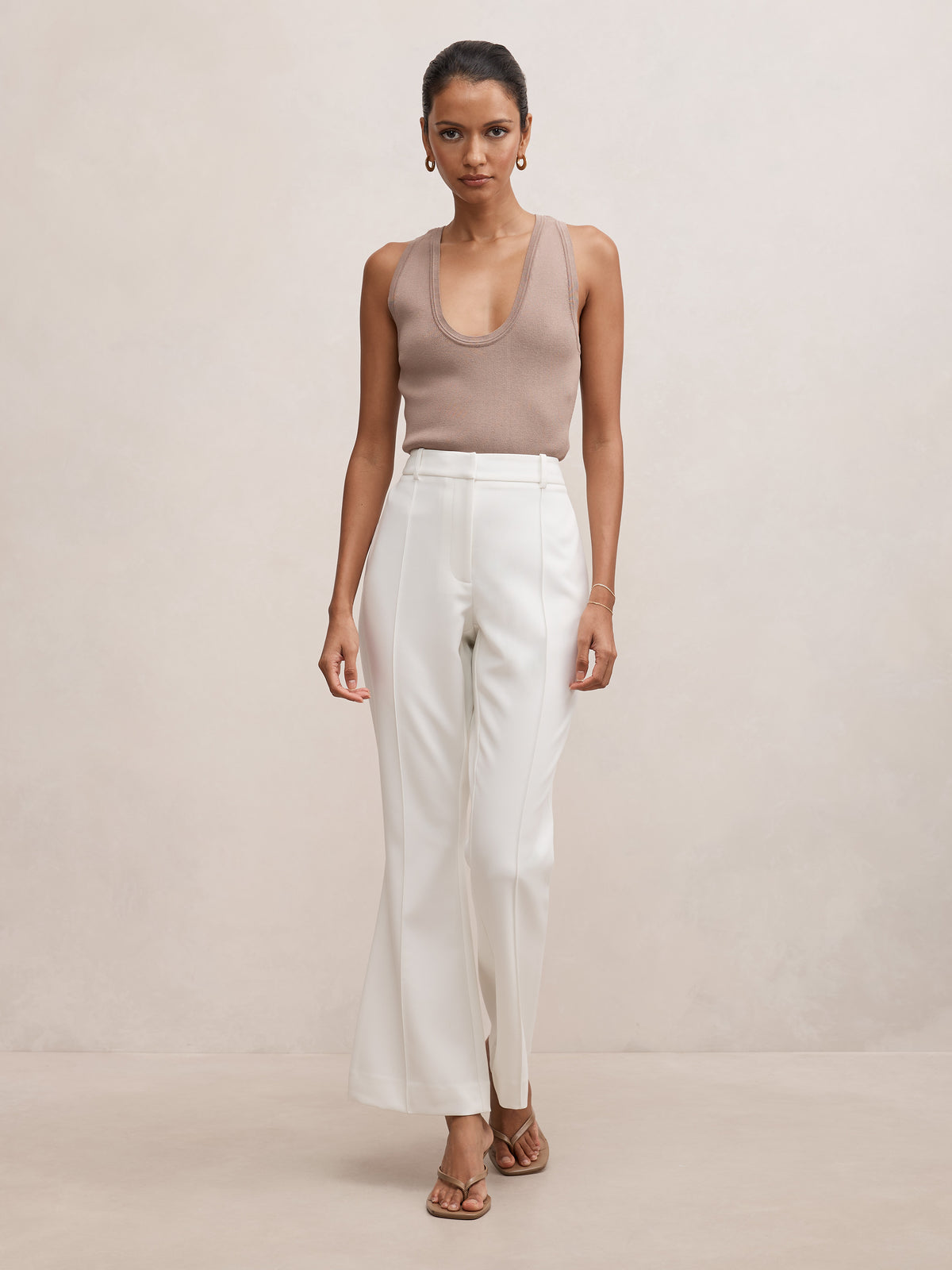 Melanie Petite Pintuck Flare Pant