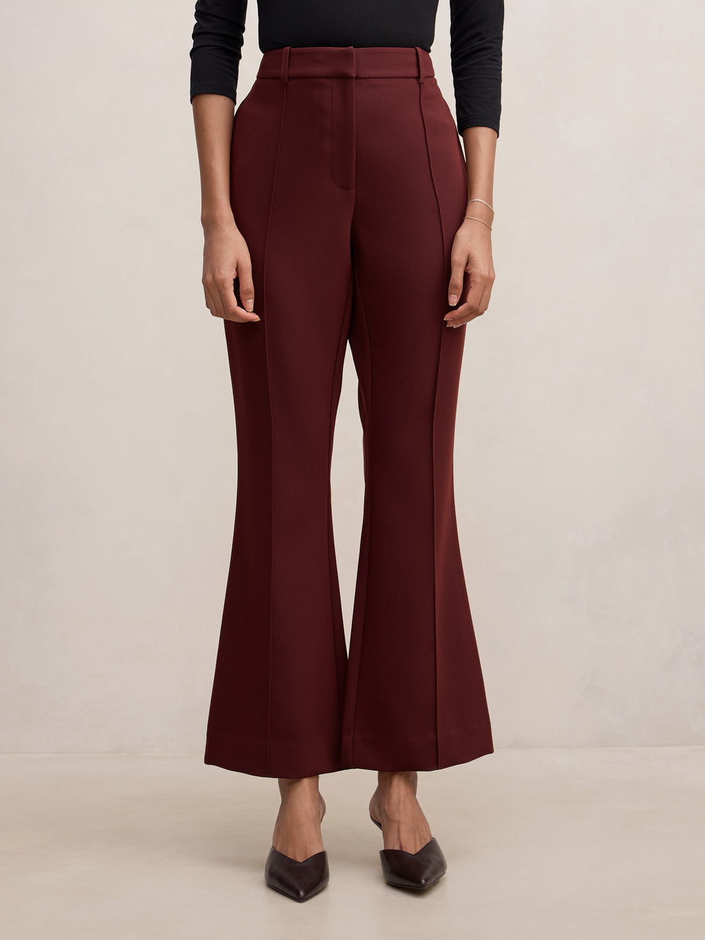 Melanie Petite Pintuck Flare Pant