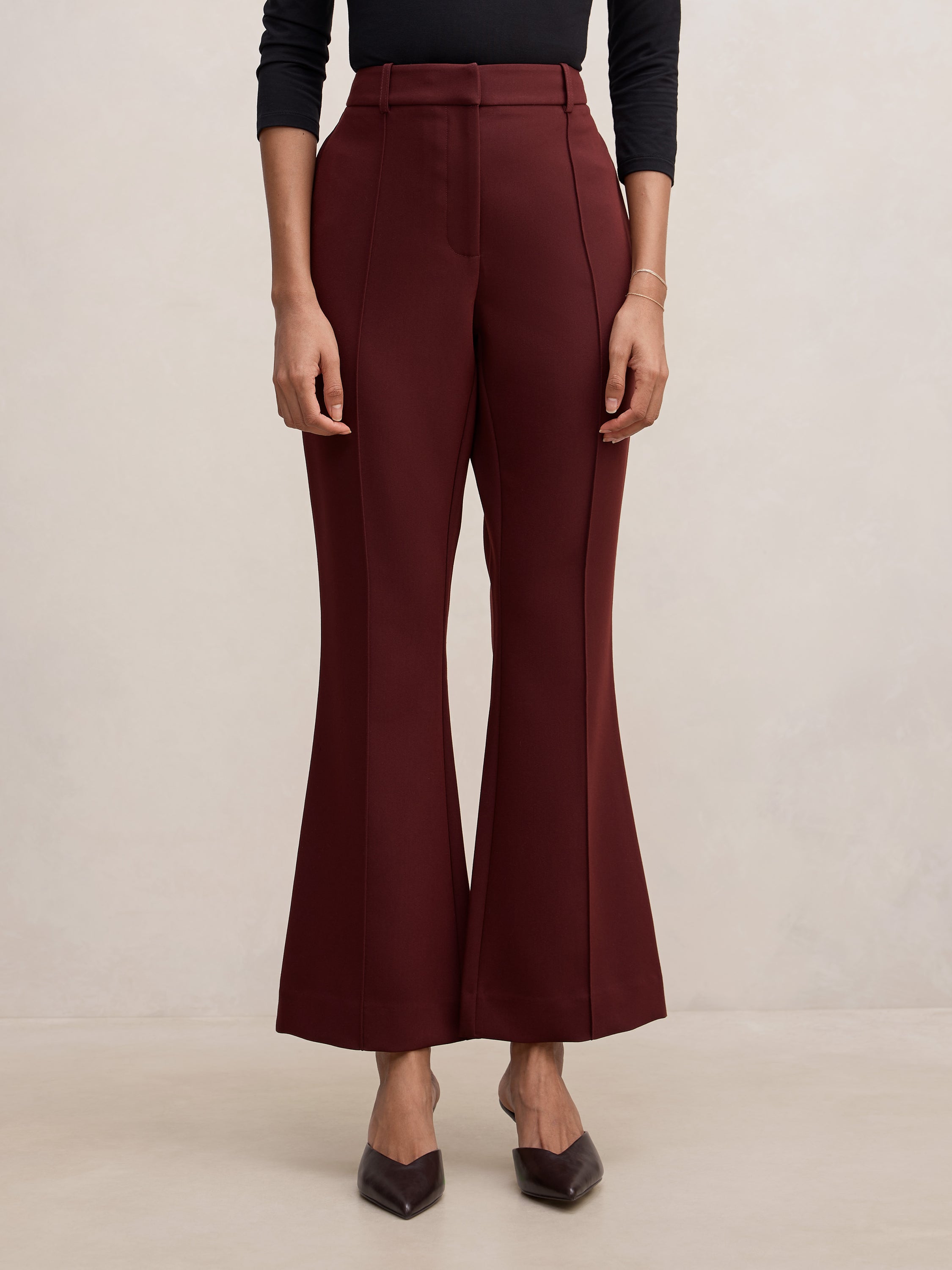 Melanie Petite Pintuck Flare Pant
