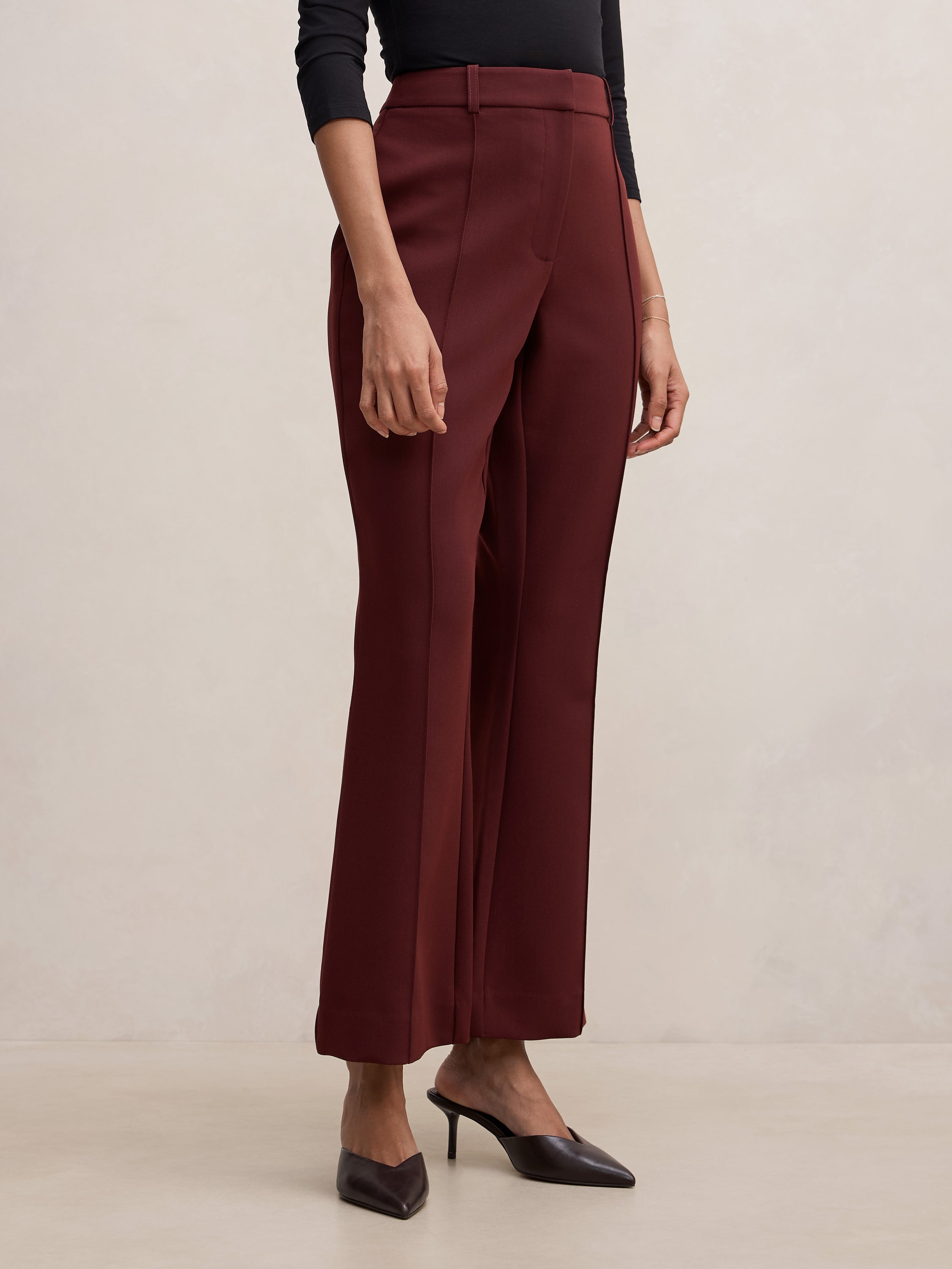 Melanie Petite Pintuck Flare Pant