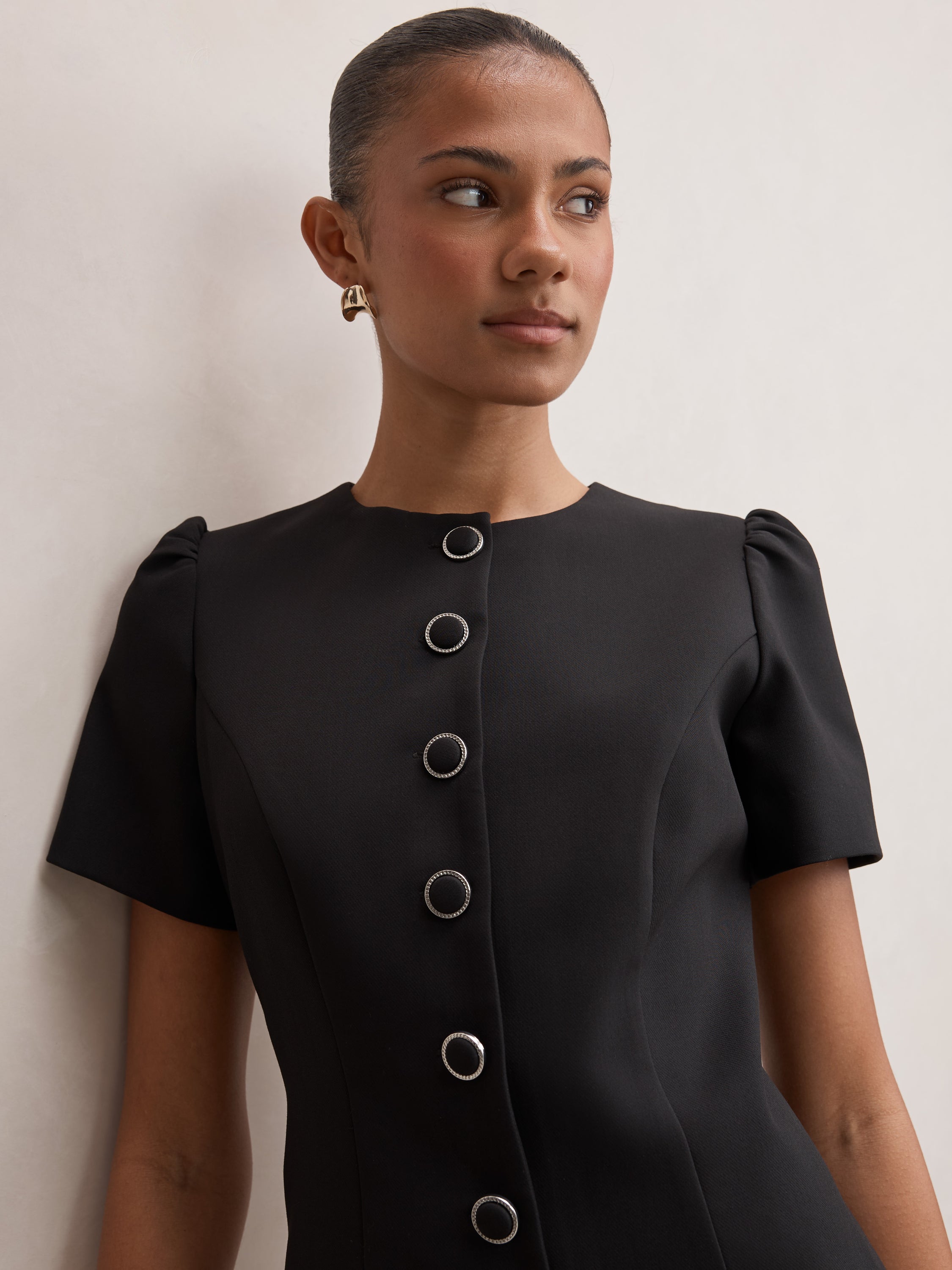 Elinda Button Up Mini Dress