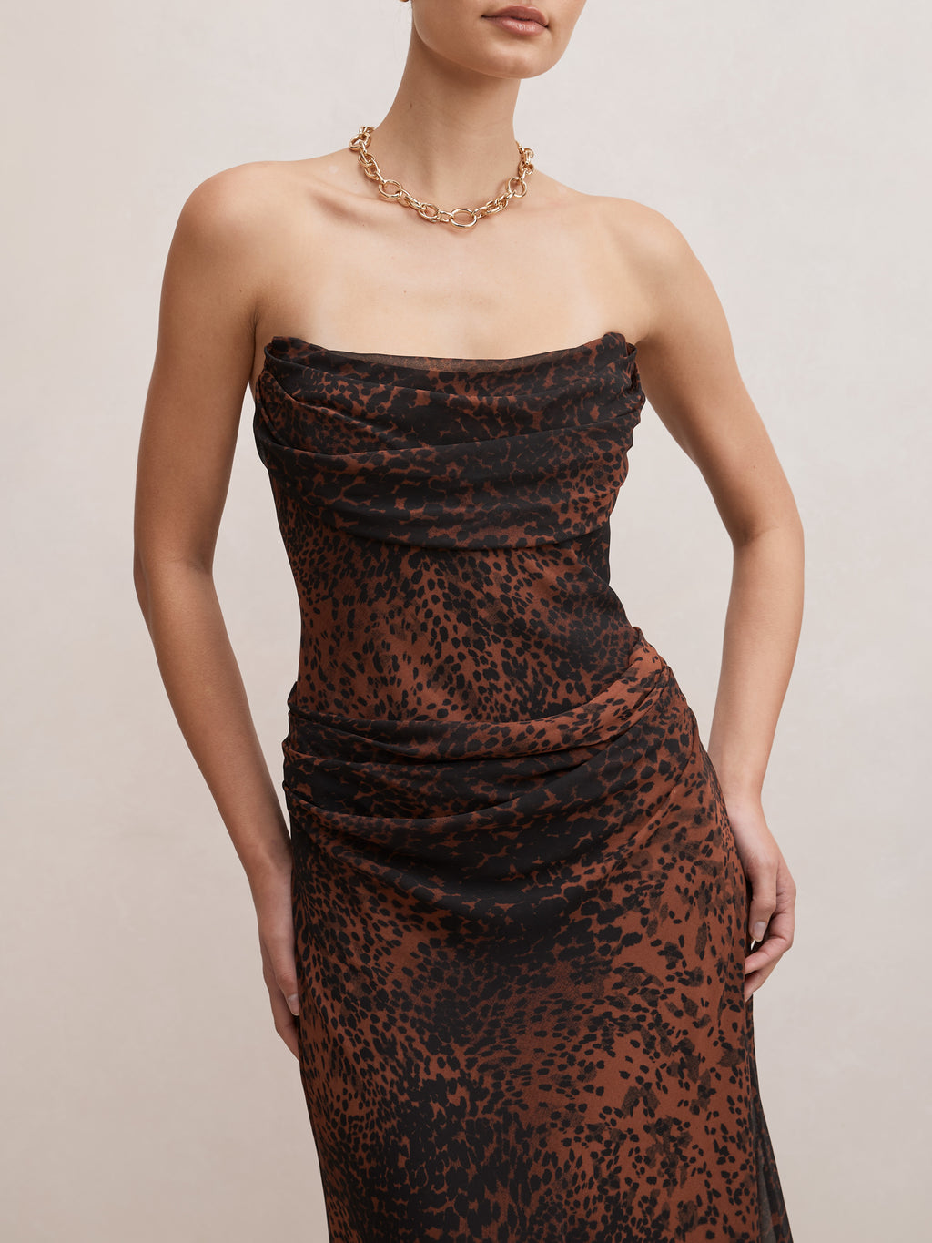 Gwynne Draped Strapless Maxi