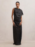 Kody Petite Satin Lace Asym Dress