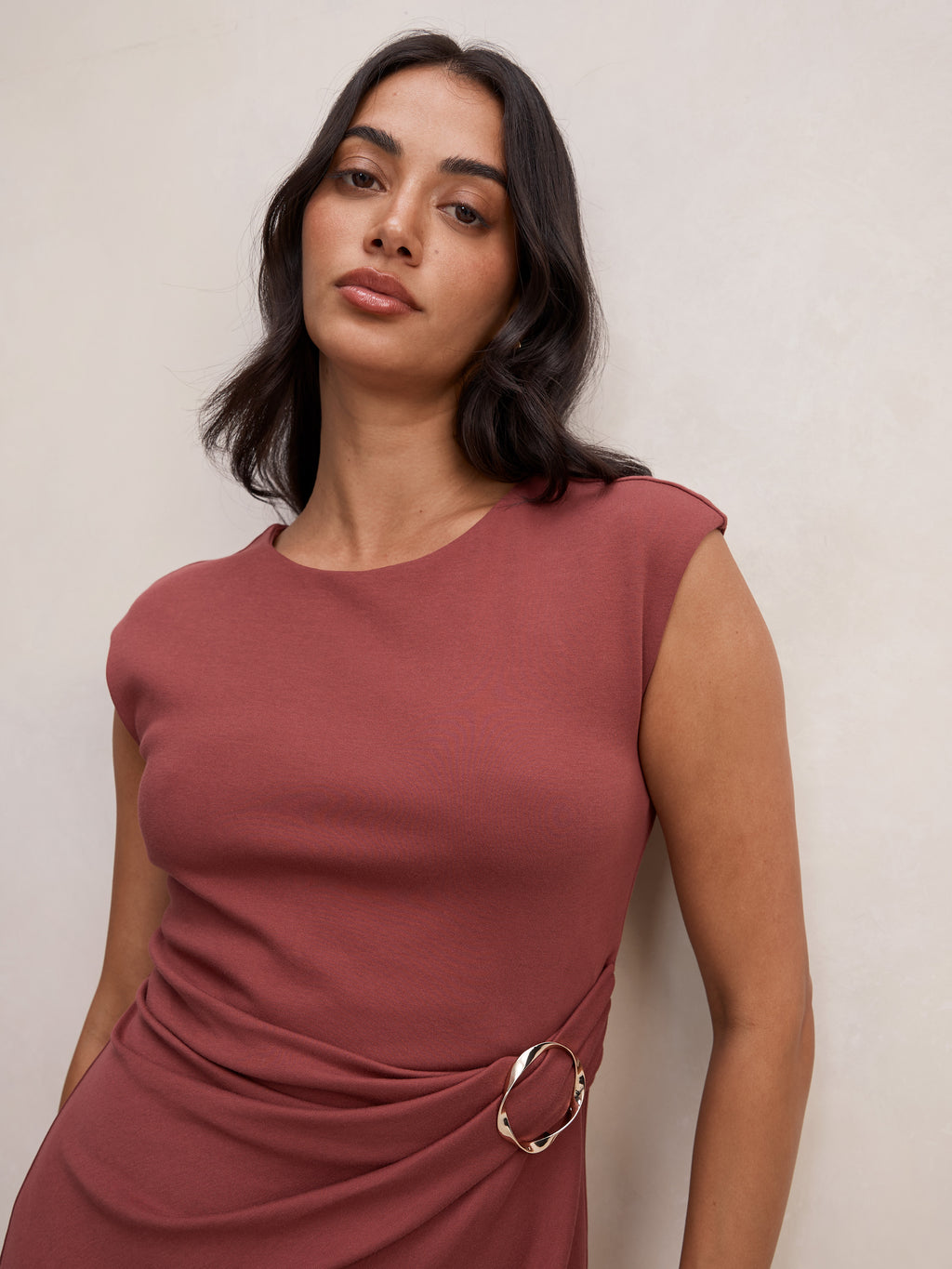 Remi Hardware Jersey Midi Dress