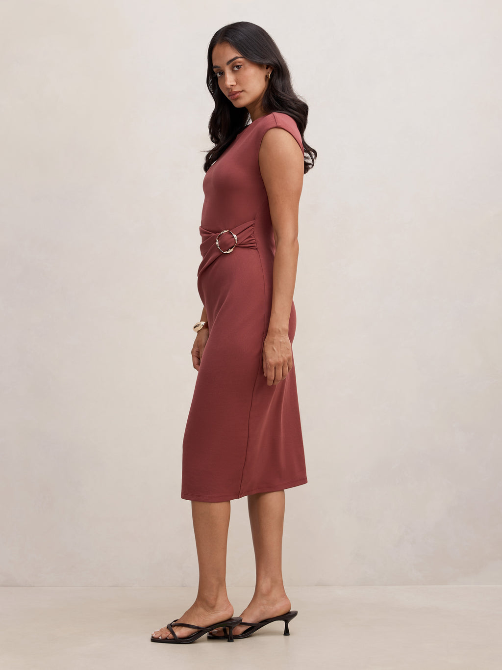 Remi Hardware Jersey Midi Dress