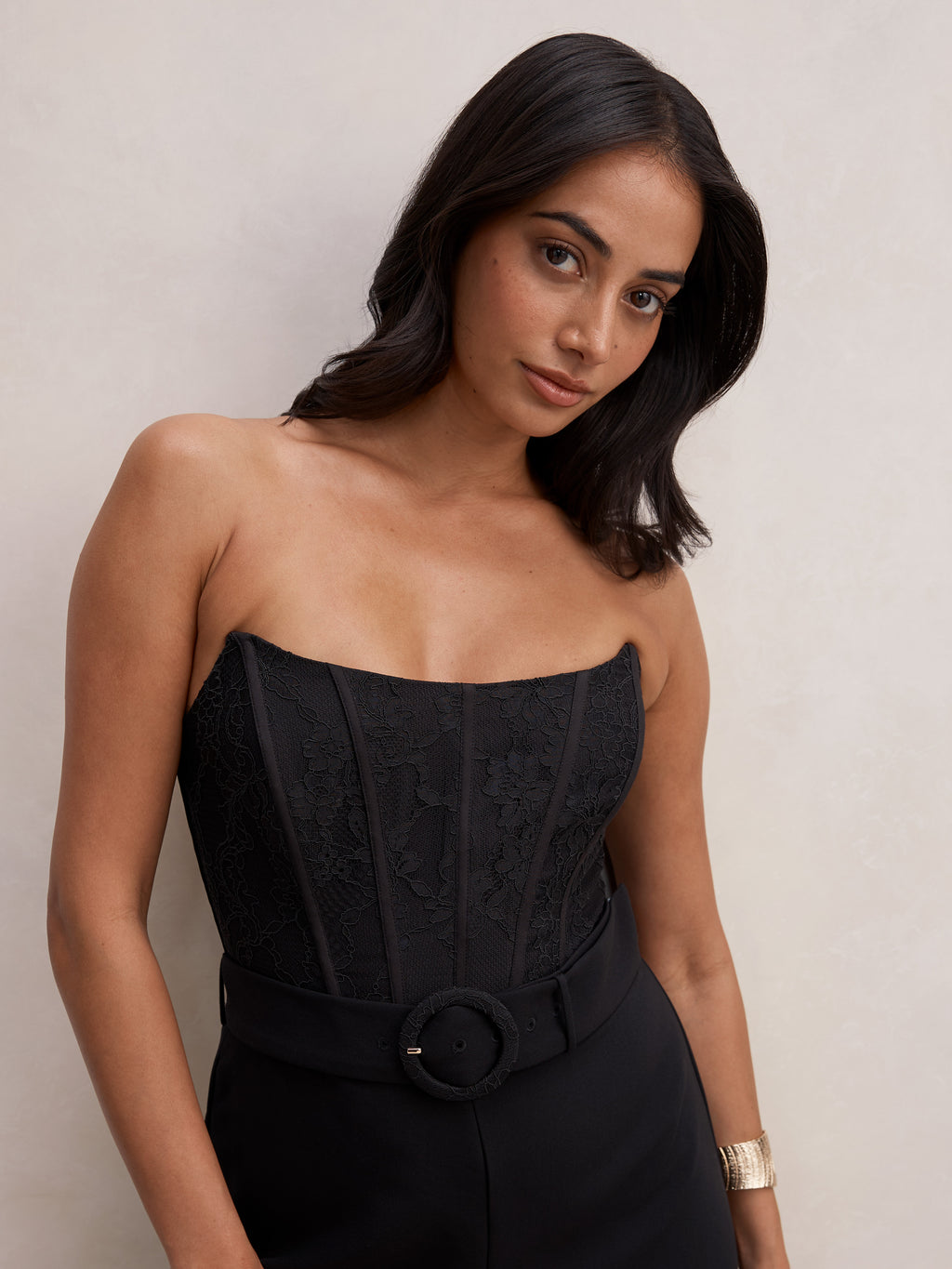 Ivy Strapless Lace Jumpsuit