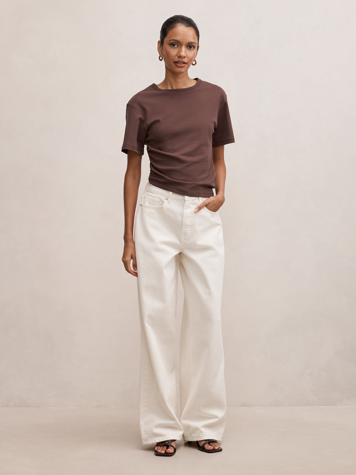 Gia Petite High Rise Wide Leg Jean