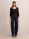 Daphne Structured 3/4 Sleeve Top