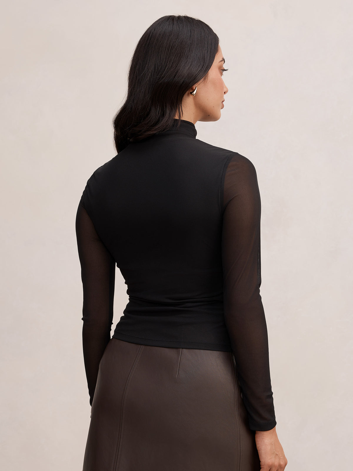 Halston Roll Neck Long Sleeve