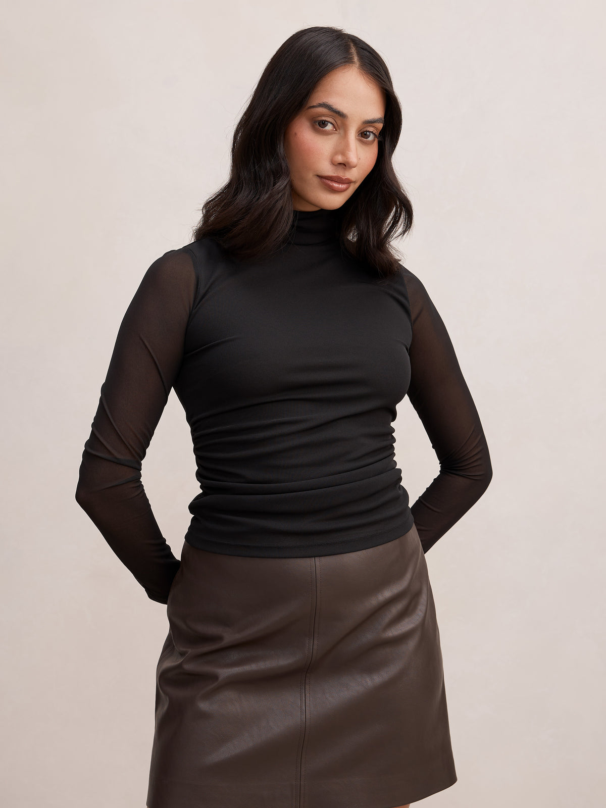 Halston Roll Neck Long Sleeve