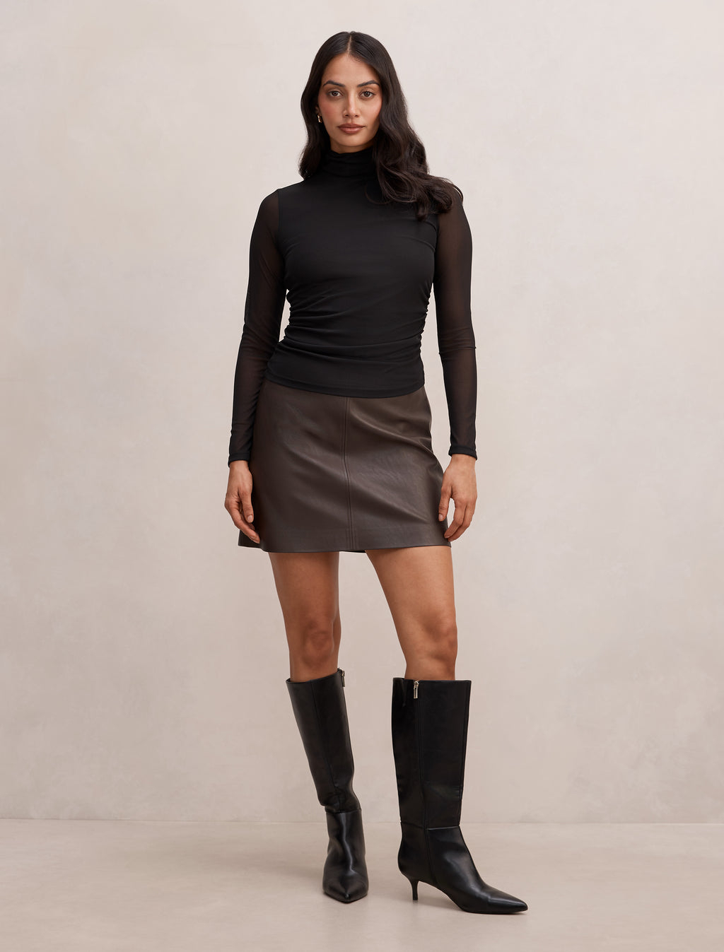 Halston Roll Neck Long Sleeve