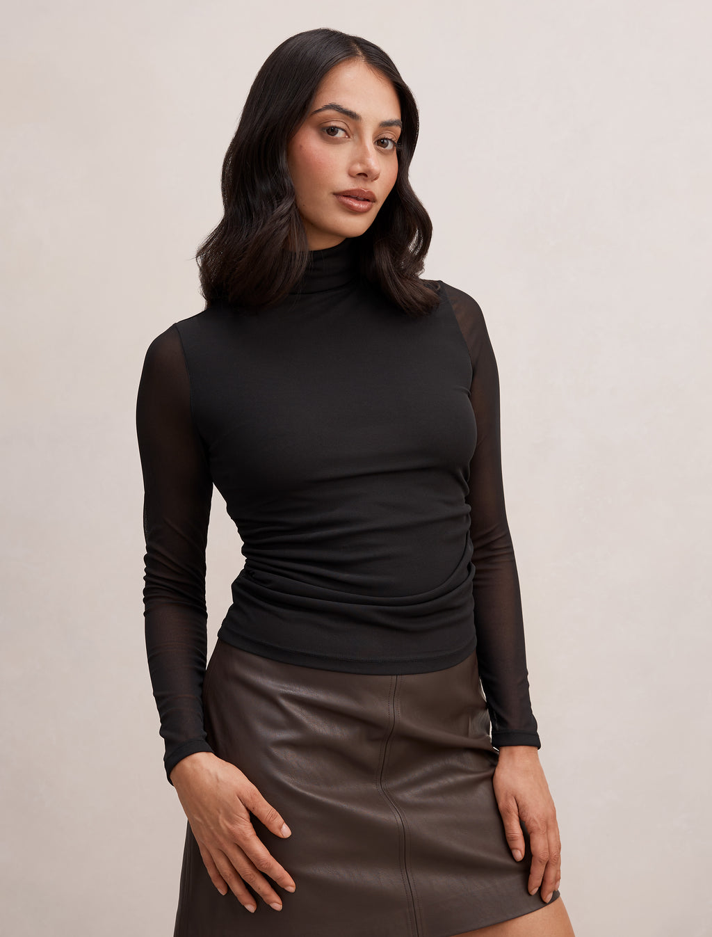 Halston Roll Neck Long Sleeve