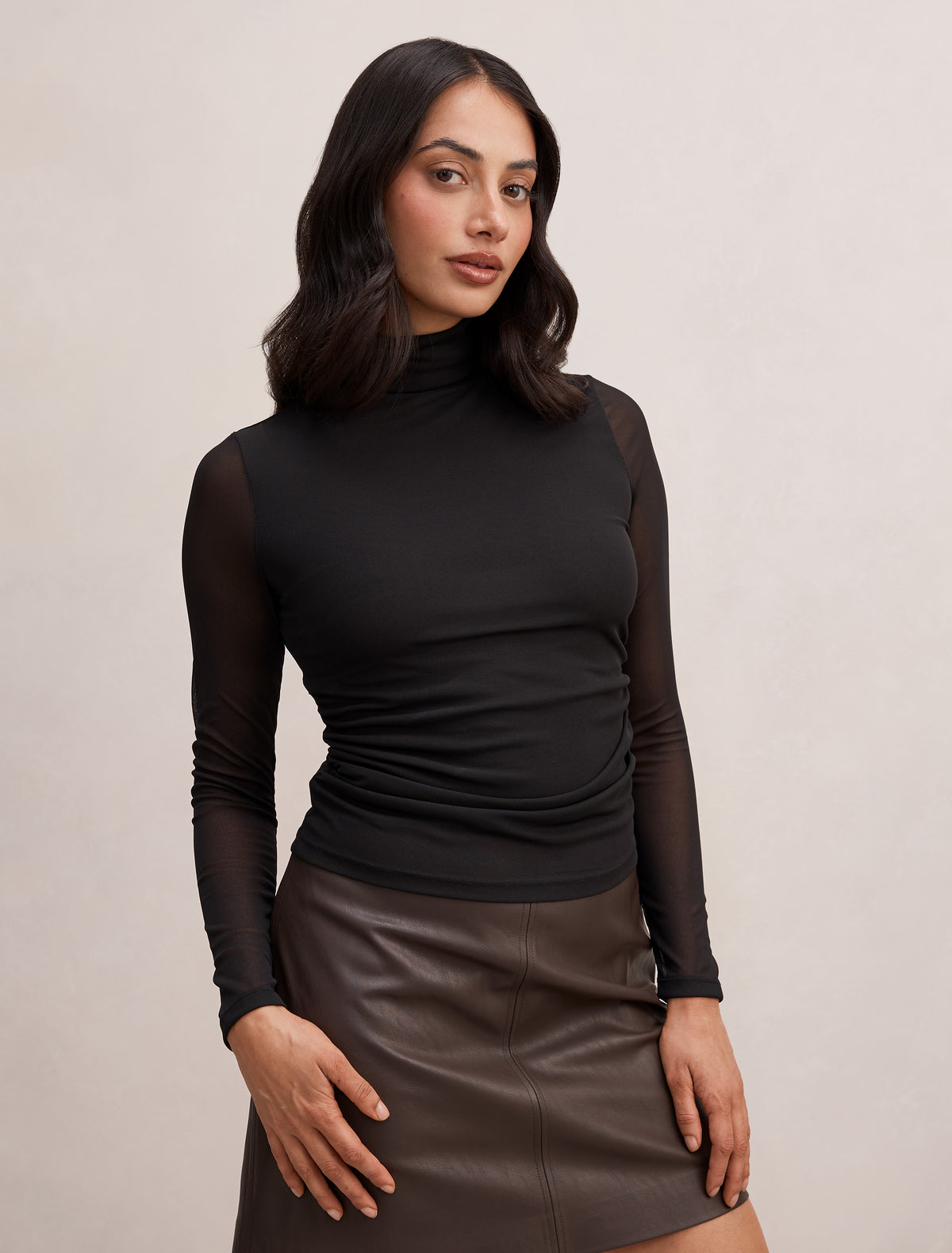 Halston Roll Neck Long Sleeve