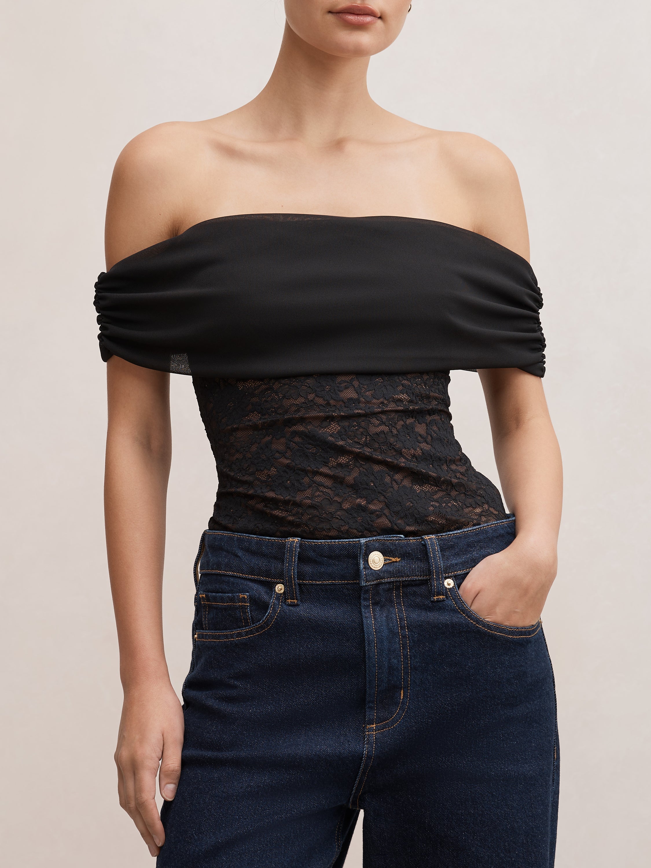 Lily Lace Bardot Top