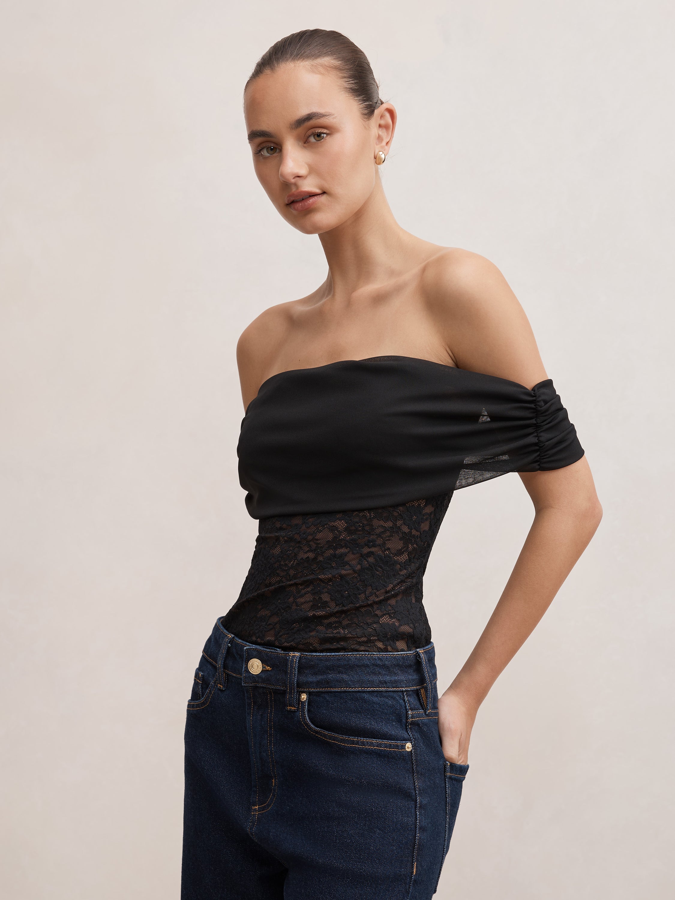 Lily Lace Bardot Top