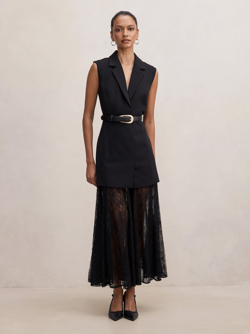 Shanae Petite Lace Sleeveless Dress