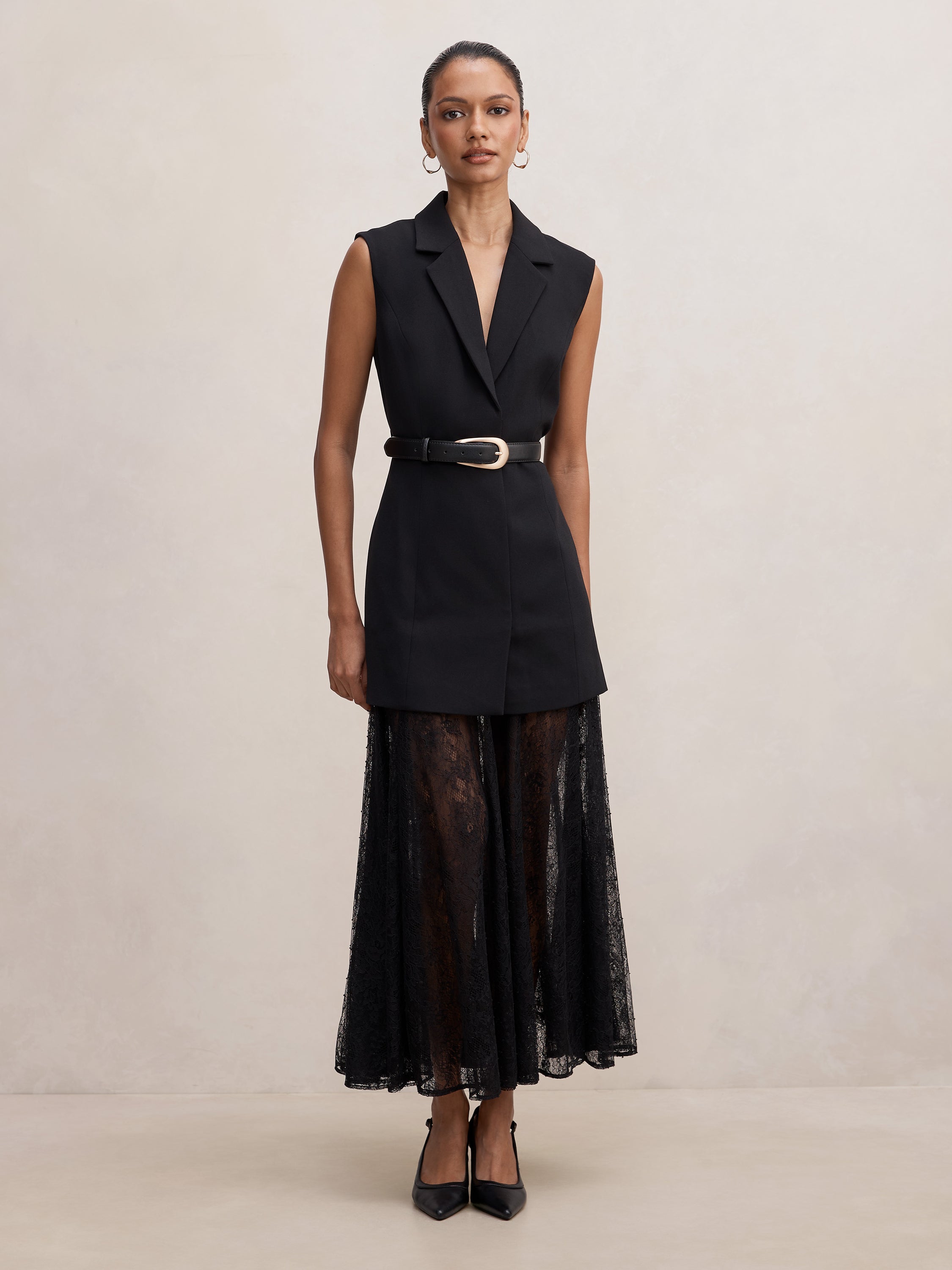 Shanae Petite Lace Sleeveless Dress