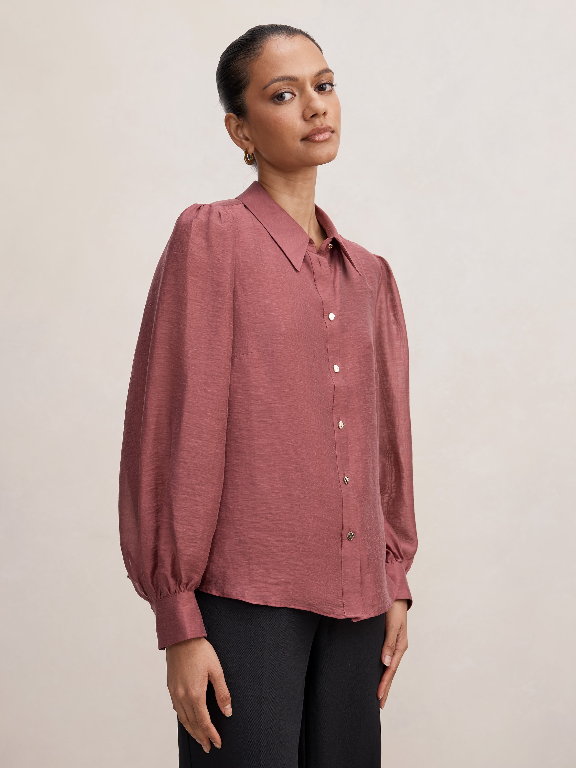 Avery Petite Long Sleeve Blouse