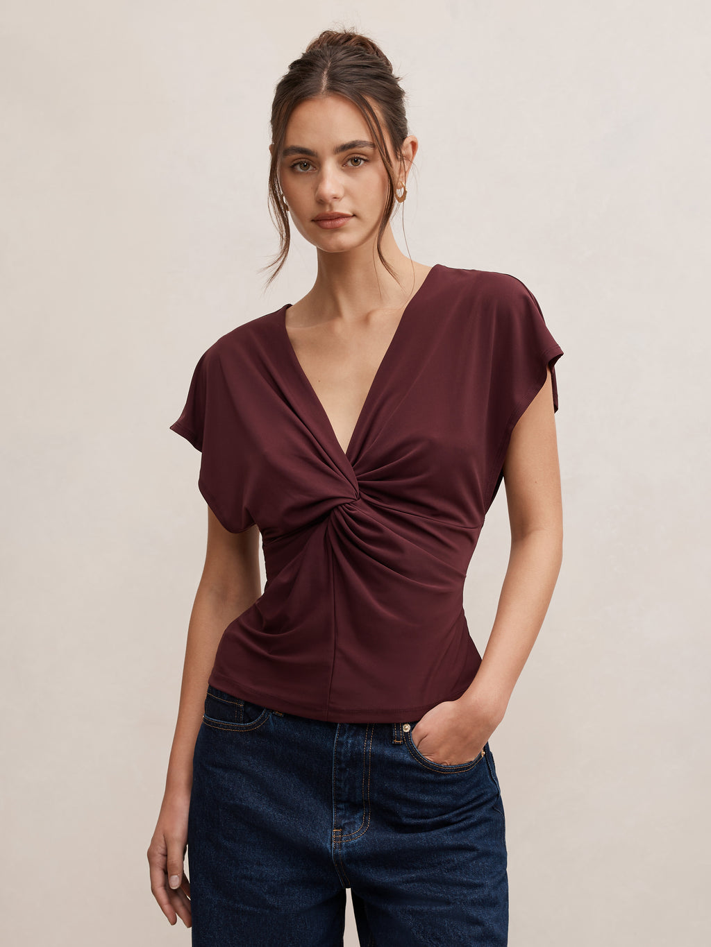 Thea Twist Batwing Top