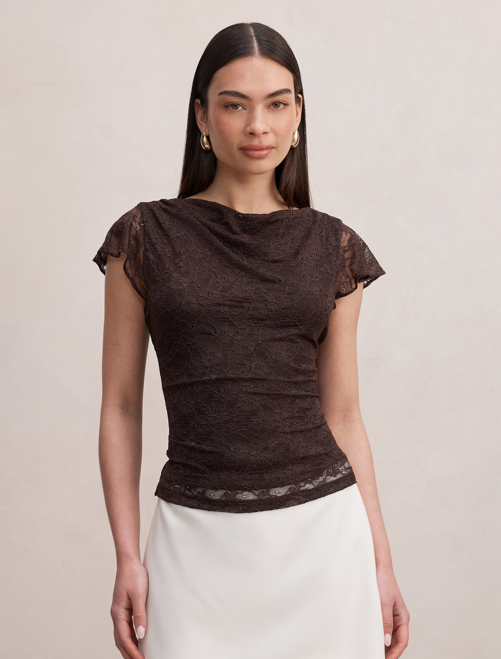 Hyacinth Lace Flutter Sleeve