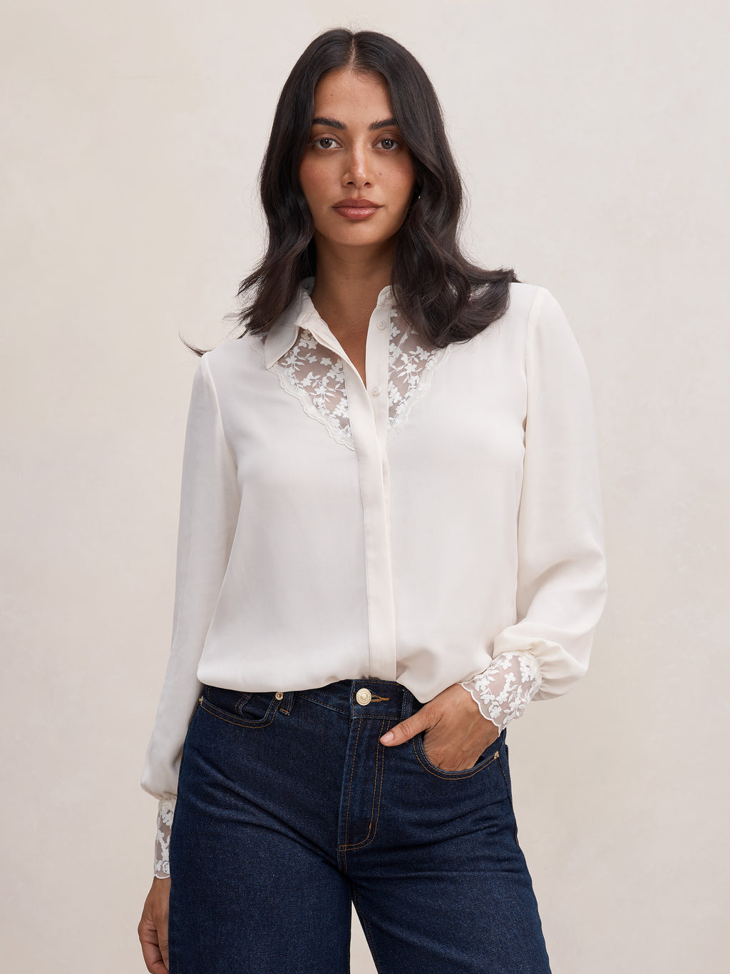 Hannah Lace Trim Shirt