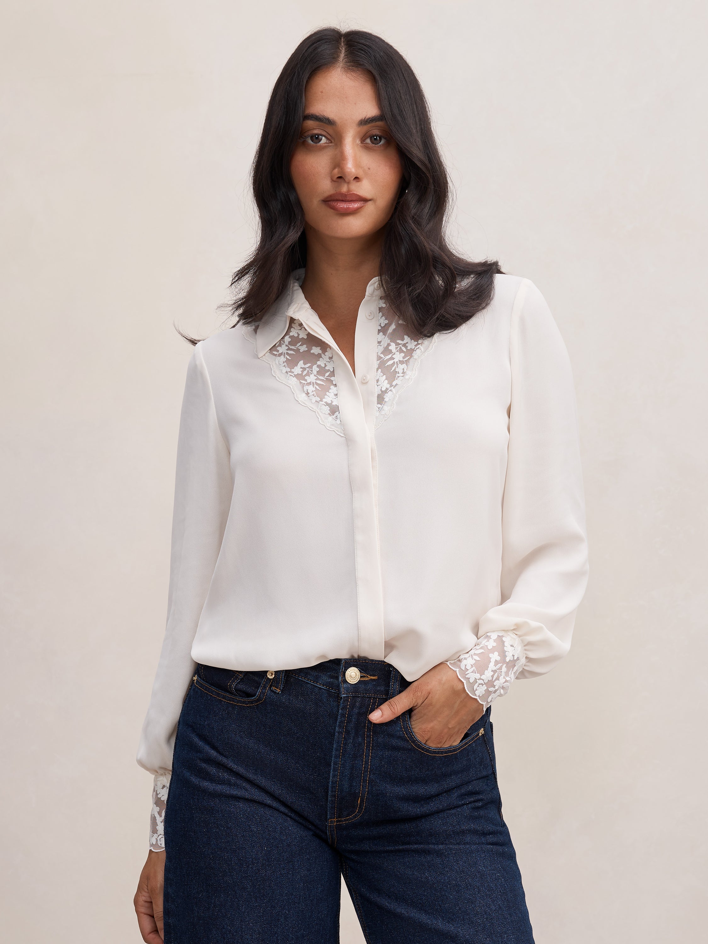 Hannah Lace Trim Shirt