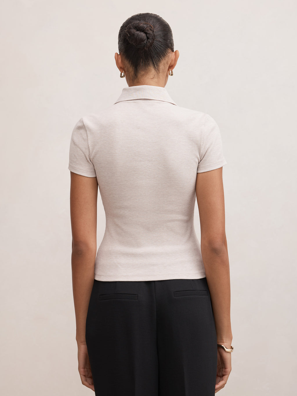 Aaliyah Ribbed Polo T-Shirt