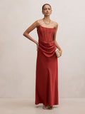 Ivy Petite Lace Corset Drape Maxi