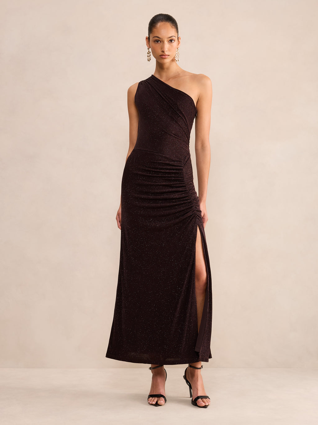 Harley One Shoulder Glitter Maxi