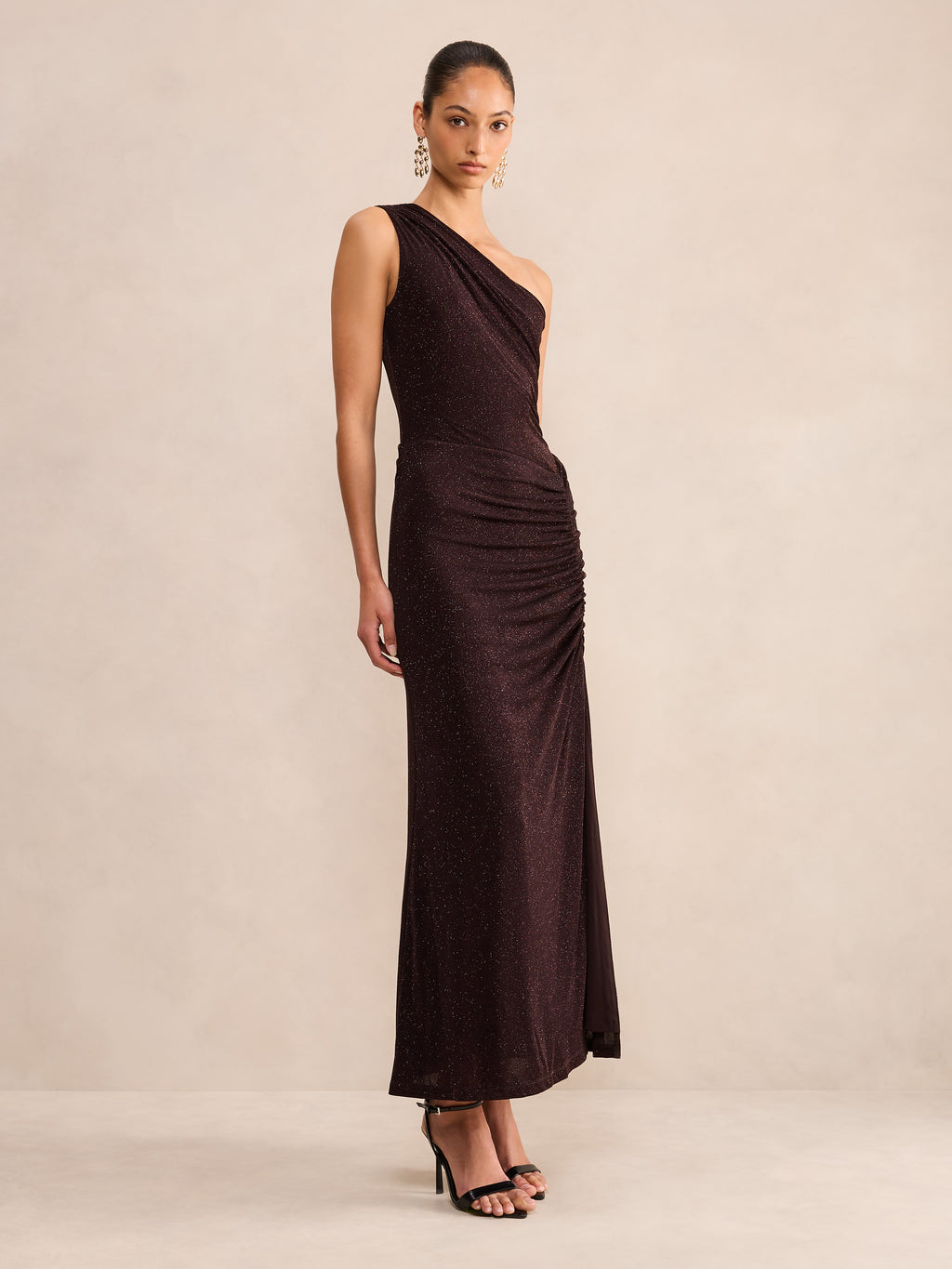 Harley One Shoulder Glitter Maxi