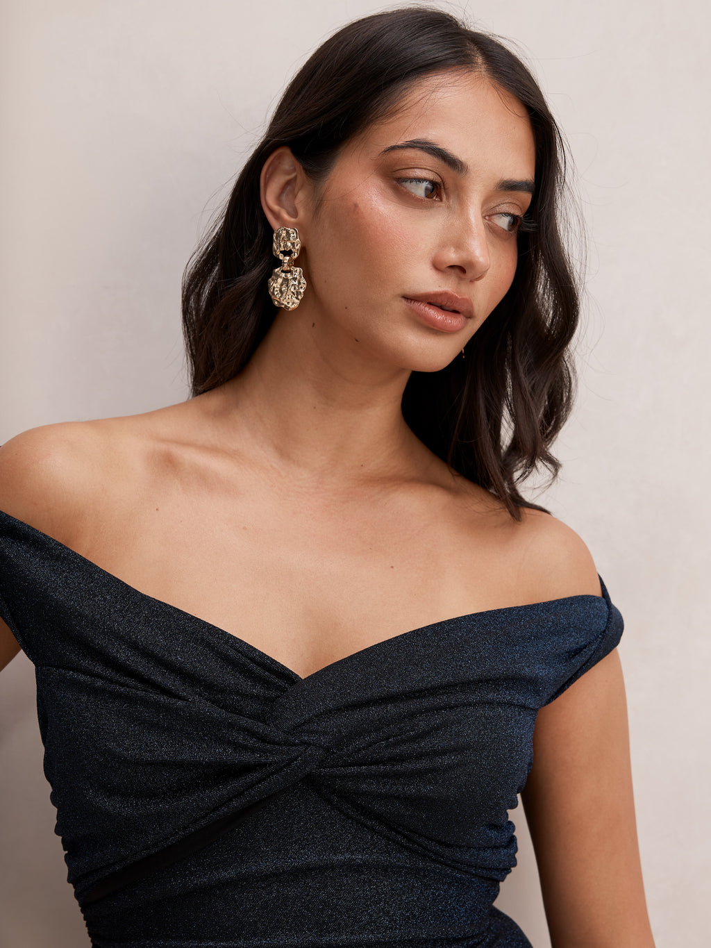 Arden Off Shoulder Glitter Maxi