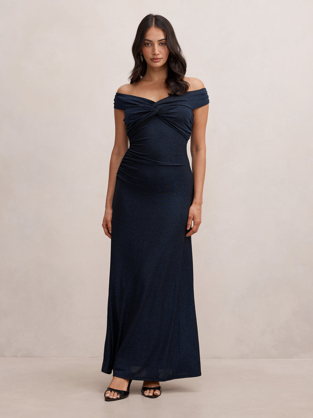 Arden Off Shoulder Glitter Maxi